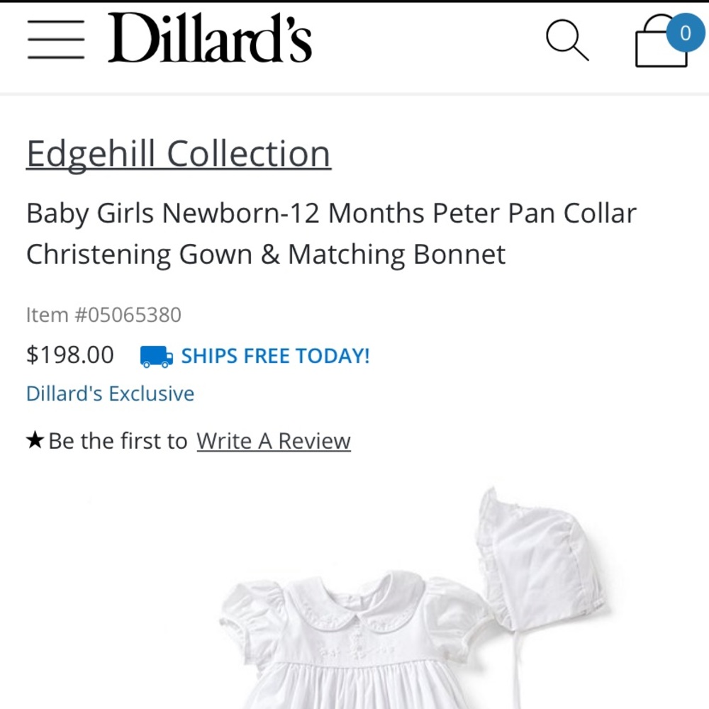 New with tags Edgehill Collections Baptism Gown